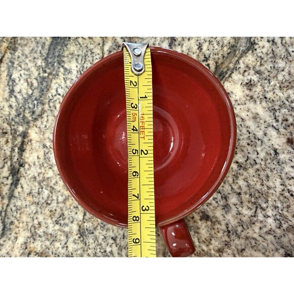 Vtg Modigliani Rosso Deruta Italian Pottery Red Cups & Saucers Set of 8 Italy - Picture 13 of 16